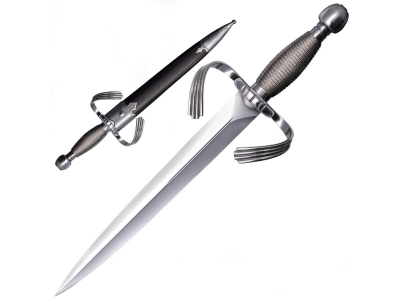 Cold Steel Large Parrying Dagger, Grey, Ambidextrous, Fixed Blade