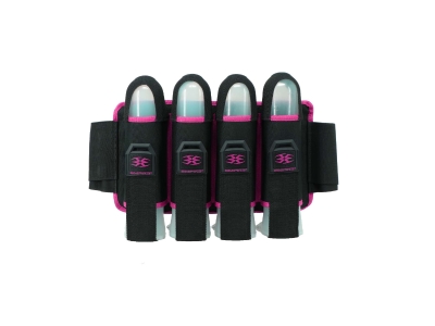 Empire Omega Paintball 4 Pod Harness Hook & Loop Strap Pack, Black/Pink