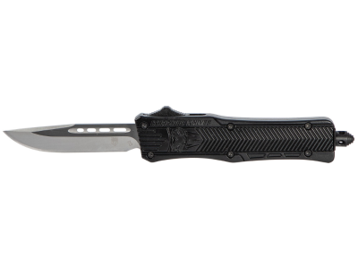 CobraTec 2.75" OTF Drop Point Knife D2 Black Aluminum Handle