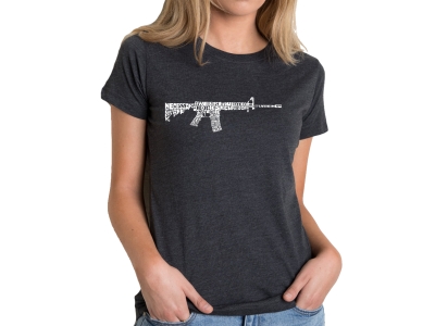 LA Pop Art Women's Premium Blend Word Art T-shirt - AR-15 2nd Amendment Word Art, Medium, Black