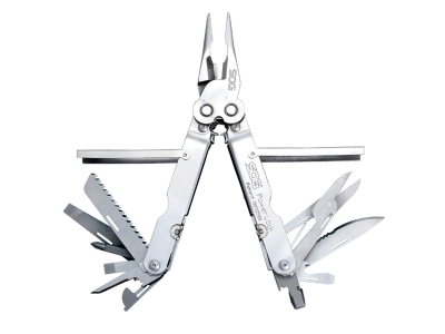 SOG Powerlock Satin, Scissors, Nylon Pouch, Silver