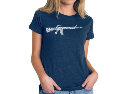 LA Pop Art Women's Premium Blend Word Art T-shirt - RIFLEMANS CREED, Large, Navy Blue
