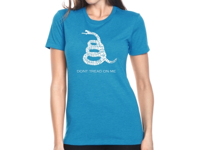 LA Pop Art Women's Premium Blend Word Art T-shirt - DONT TREAD ON ME, Extra Large, Turquoise