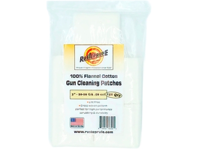 Rusteprufe 3" Flannel Cotton Cross Woven Patches, White, .50 caliber, 250