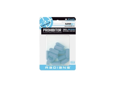 Radians Prohibitor Small Foam Earplugs 6 pr., Blue