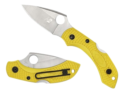 Spyderco 2.25" H1 Steel Blade Yellow FRN Handle Folding Pocket Knife