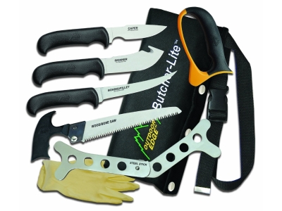 Outdoor Edge Butcher-Lite 8 Piece Game Processing Set w/ Belt Scabbard