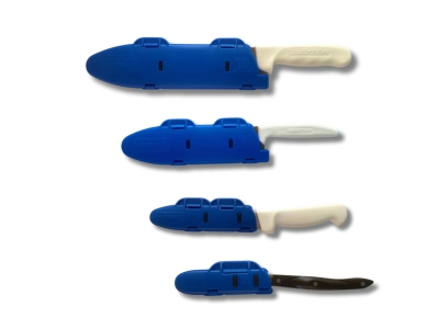 Blade Guard Secure Knife Blade Edge Protection Cover 4 pack, Blue
