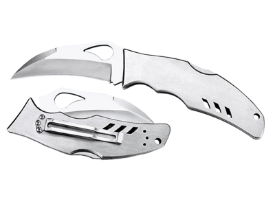 Spyderco 3.50" Folding Hawkbill 8Cr13MoV Blade Stainless Handle