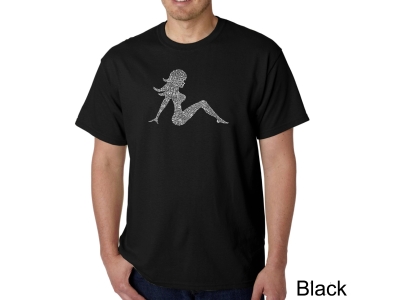 LA Pop Art Men's Word Art T-shirt - MUDFLAP GIRL, 4XL, Black