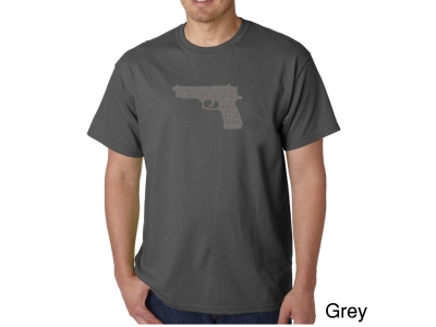 LA Pop Art Men's Word Art T-shirt - RIGHT TO BEAR ARMS, Extra Large, Grey