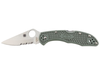 Spyderco 2.88" Serrated VG-10 Blade Foliage Green FRN Handle