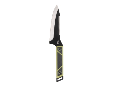 SOG TerraGrip Camp Knife, Ambidextrous, Fixed Blade, Black/Green