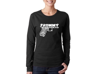 LA Pop Art Women's Word Art Long Sleeve T-Shirt - Out of My cold Dead Hands Gun, XXL, Black