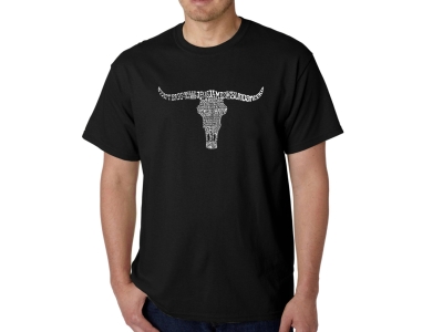 LA Pop Art Men's Word Art T-shirt - Names of Legendary Outlaws, Large, Black