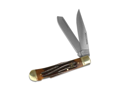 ABKT Double Action Lockback Trapper, Brown