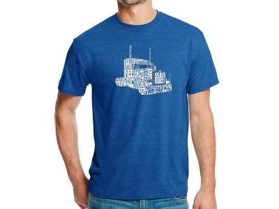 LA Pop Art Men's Premium Blend Word Art T-shirt - KEEP ON TRUCKIN', Small, Royal Blue