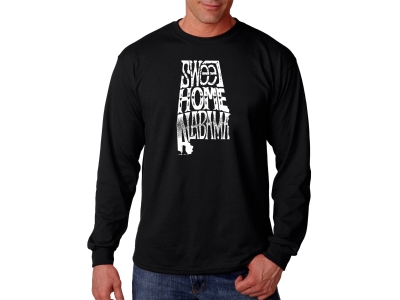 LA Pop Art Men's Word Art Long Sleeve T-shirt - Sweet Home Alabama, XXXL, Black