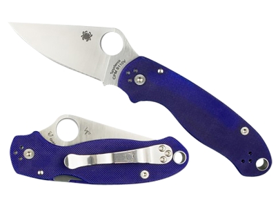 Spyderco 2.95" CPM S110V Blade Dark Blue G10 Handle Folding Knife