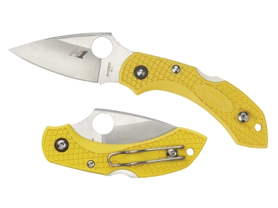 Spyderco 2.25" Serrated H1 Steel Blade Yellow FRN Folding Pocket Knife