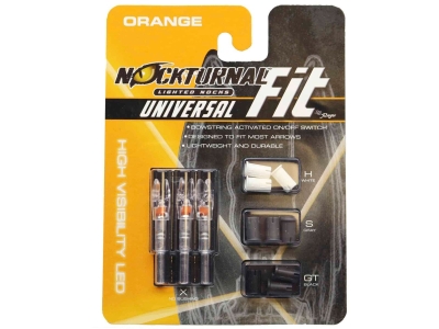 Nockturnal 3 Pack Orange Fit Universal Size Lighted Nocks