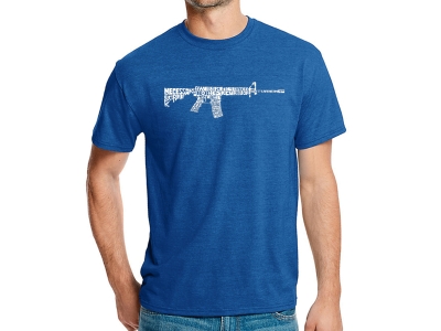 LA Pop Art Men's Premium Blend Word Art T-shirt - AR15 2nd Amendment Word Art, Large, Royal Blue