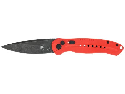 CobraTec 3.5" Folding Plain D2 Blade Red Textured G10 Handle