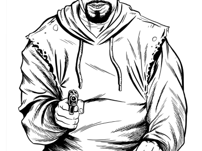 Birchwood  EZE-Scorer Bad Guy Silhouette Paper Target 23" x 35"