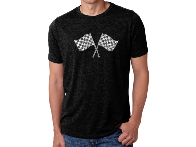 LA Pop Art Men's Premium Blend Word Art T-shirt - RACE TRACKS, XXL, Black