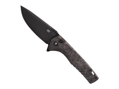 Tekto F3 Charlie Folding Knife // Forged Carbon - Black Accents