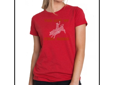LA Pop Art Women's Premium Blend Word Art T-shirt - This Aint My First Rodeo, XXL, Red