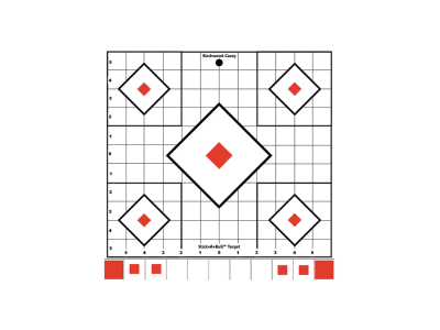 Birchwood  Stick-A-Bull Sight-In 12" 5-Diamond, White/Red