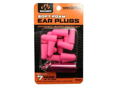 Walkers Foam Ear Plugs with Carry Canister - 7 Pairs