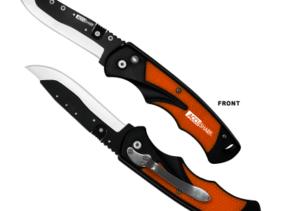 AccuSharp 3.5" Folding Razor Knife Blaze Orange w/ 2 Replacement Blades