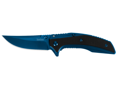 Kershaw 3" Folding Knife Blue PVD Blade Black Blue G10 Handle