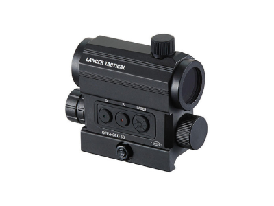 Lancer Tactical 1X25 Dot Sight w/ QD Riser Laser Combo, Black