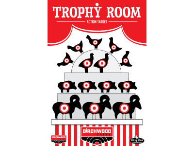 Birchwood  Dirty Bird Target Trophy Room 12" x 18" 6 Pack, Black/White/Red