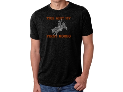 LA Pop Art Men's Premium Blend Word Art T-shirt - This Aint My First Rodeo, XXL, Black