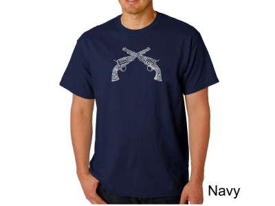 LA Pop Art Men's Word Art T-shirt - CROSSED PISTOLS