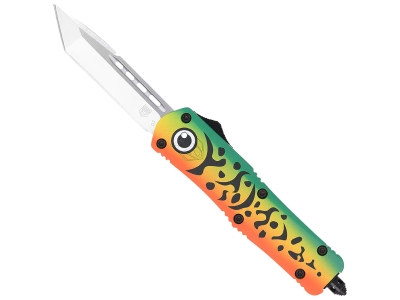 CobraTec 3" D2 OTF Tanto Knife Satin Blade Green Lure Aluminum Handle