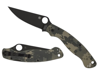 Spyderco 4" Black DLC CPM S30V Blade Digital Camo G10 Tactical Knife