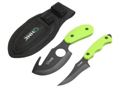 HME 3.50" Skinning Knife 420HC Blade Green TPR Handle