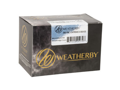 Weatherby Unprimed Brass Cases, .300 Precision Rifle Cartridge, 50