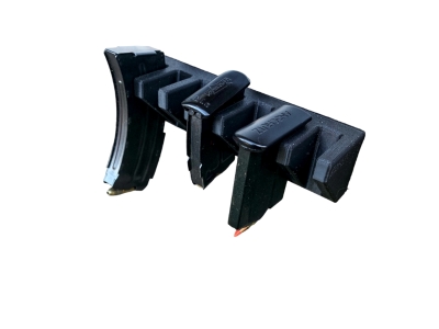Evolve3D Single Stack 7-Pos Rimfire Magazine Mount, 22lr, 17hmr Ammo Storage, Grey