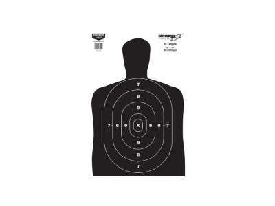 Birchwood  EZE-Scorer BC-27 Silhouette Target, Black/White, 10