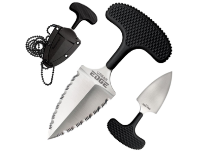 Cold Steel Urban Edge Double Serrated Edge, Black, Ambidextrous, Fixed Blade