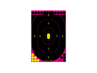 Birchwood  Shoot-N-C Reactive Target Black/Pink 12"x18" Oval Silhouette, 100