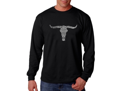 LA Pop Art Men's Word Art Long Sleeve T-shirt - Names of Legendary Outlaws, 4XL, Black