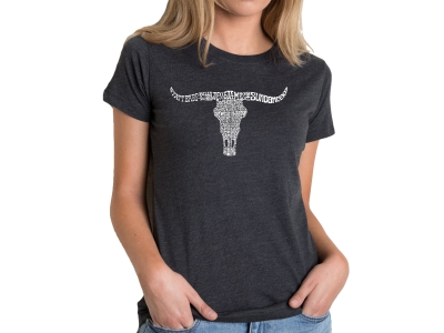 LA Pop Art Women's Premium Blend Word Art T-shirt - Names of Legendary Outlaws, Large, Black