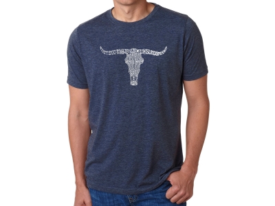 LA Pop Art Men's Premium Blend Word Art T-shirt - Names of Legendary Outlaws, XXL, Navy Blue